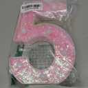 Pooqla Marquee Number Lights, Pink Light Up Numbers for Girls 5th Birthday, Battery Powered Glitter Number Night Light Gift for Wedding Christmas Bedroom Dorm Party Decoration, Cool White Number 5