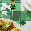 Honellaty St Patricks Day Tablecloth, Rectangle Table Cloth Green Shamrocks Spring Table Cover Waterproof Clover Tablecloths for St Patrick's Day Dining, Picnic, Party (52"x70")