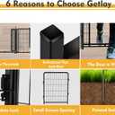 Getlay Dog Playpen 48 inch(H) 4 Panels Dog Fence Outdoor for Yard. Metal Dog Pen Heavy Duty Pet Puppy Exercise Pen for Rv Camping Garden Yard, Wide Door Low Threshold Dog Fence Total 8.9 Ft(L)