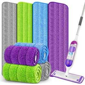 8 Pack Reusable Mop Pads for Swiffer PowerMop, Power Mop Pads 15'' Microfiber Refills for Hardwood Floor Cleaning, Machine Washable Dry Wet Use for All Floor Types
