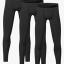 3 Pack Youth Boys' Compression Leggings Tights Athletic Pants Sports Base Layer for Kids Cold Gear, Size M