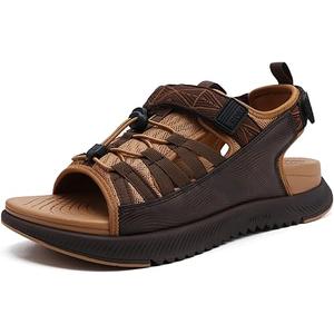 ONCAI Men Hiking Sandals, Arch Support Walking Sandals with Outdoor Orthotic Footbed for Plantar Fasciitis, Hombre Sandalias Recovery Sport   Size 14 Khaki/Brown