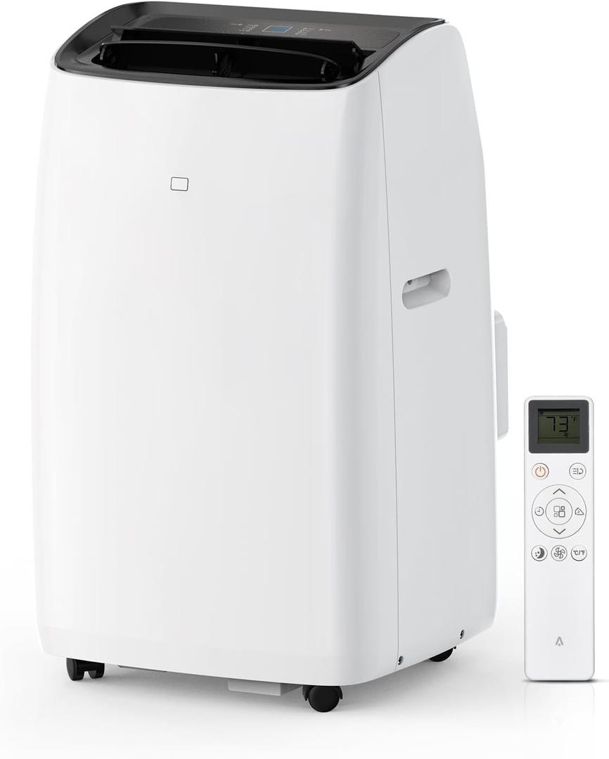 14,000 BTU Inverter Portable Air Conditioner Cools Up to 750 Sq. Ft with Dual Hose, 4-in-1 Portable AC Unit with Remote Control & Installation Kits for Large Room, 3 Speed, 24 Timer