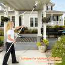 12FT Pole Light Bulb Changer for High Ceilings - Snap-On Pole Connection, Sturdy & Durable, Easy to Assemble - with 8-Finger Cage & Suction Cup - Fits Standard/Medium/Large LED Bulbs