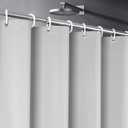 UFRIDAY Grey Shower Curtain Liner Premium PEVA 48 x72 inch,Heavy Duty Shower Curtain with 2 Weighted Magnets, Plastic Waterproof Grey Shower Curtains for Bathroom with 6 Hooks