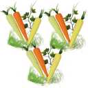 Needzo Foam Easter Carrots and Greenery Set, Festive Spring Craft Supplies, Garden Home Decorations (Pack of 3)