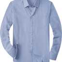 Men's Button Down Shirt Casual Oxford Shirts Untucked Dress Shirt for Men Long Sleeve Button Up Shirt with Pocket, Medium , Blue 