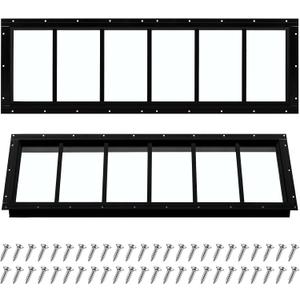 Tandefio 2 Pack Shed Window, Transom Windows 10" x 35" with Tempered Glass, Basement Garage Door Flush Mount Shed Window with Tempered Glass Household Windows with Screws for Chicken Coop Playhouse