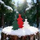 Winter Stars Wooden Mini Christmas Tree Decor Indoor Rustic Tabletop Centerpieces Wooden Xmas Tree Signs for Farmhouse Christmas Decorations Holiday Party Ornament