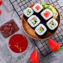 Double Compartment Condiment Containers with Lids Portable Reusable Sauce Container 2 Compartment Snack Containers for Condiments or Dips (20)