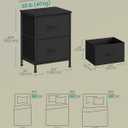 SONGMICS BELLAH Collection - Dressers for Bedroom, Chest of Drawers, Nightstands, 2 Drawers, Storage Organizer Unit, Closet, Entryway, Set of 2, Modern, Ink Black and Ebony Black ULGS112BH02S