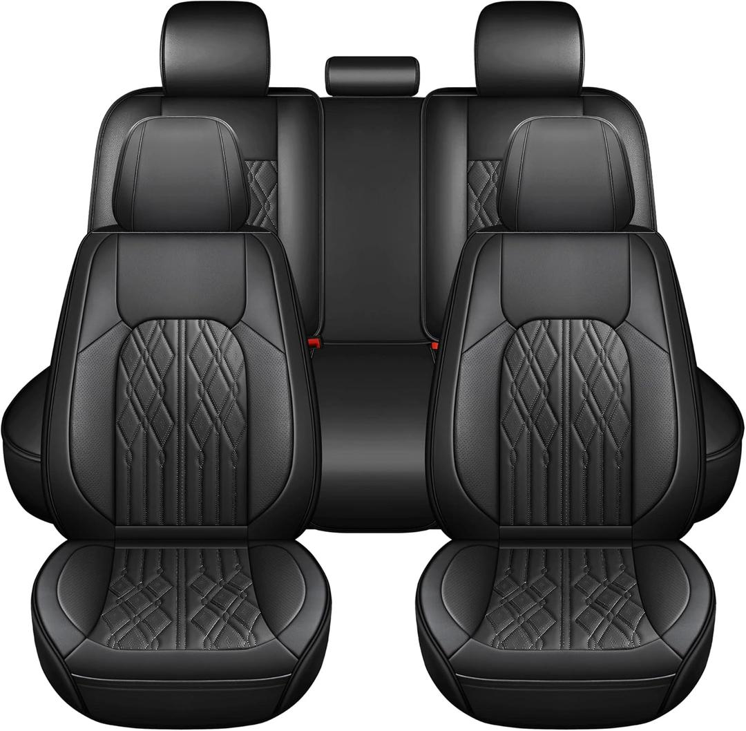 Huidasource Car Seat Covers Full Set, Leather Vehicle Cushion Covers, Universal Fit for Most Car SUV Pickup Truck, Fit for Acura Honda City Nissan Altima Mazda Hyundai Audi A3 A4(Full Set/Black) Huidasource Car Seat Covers Full Set, Leather Vehicle Cushion Covers, Universal Fit for Most Car SUV Pickup Truck, Fit for Acura Honda City Nissan Altima Mazda Hyundai Audi A3 A4(Full Set/Black)