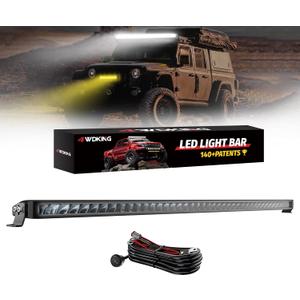 4WDKING 42 Inch Dual-Color Slim LED Light Bar,180W Spot Flood Combo Beam with Wiring Harness Kit, Screwless Design, IP68&IP69K Waterproof, Off Road Driving Lamp Fog Lights for Truck Pickup ATV UTV SUV