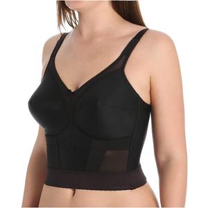 Carnival Women's Plus Size Full Figure Longline Camisole Strap Soft Cup Wire Free Bra (34DDD, Black)