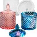 Box Resin Mold with Lid, Silicone Jar Resin Mold 3D Storage Jewelry Candle Holder Container Mould for Resin Casting Concrete Craft Decor (Diamond-Shaped)