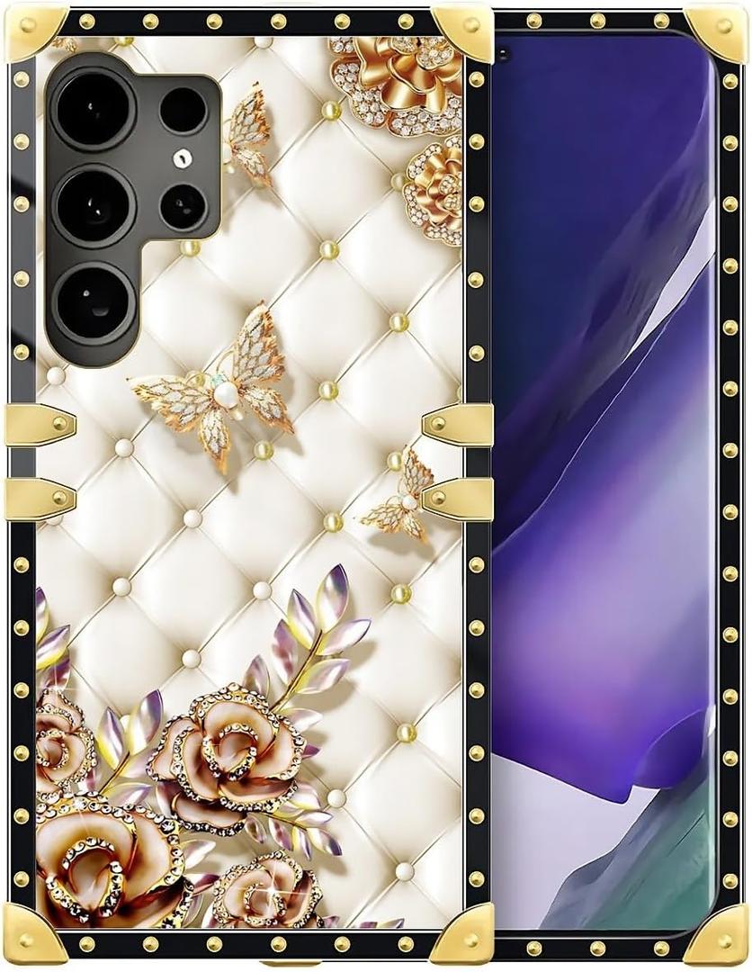 Case Compatible with Samsung Galaxy S25 Ultra,Diamond Butterfly Cases for Girls Women,Luxury Soft TPU Shockproof Protective Hard PC Back for Samsung Galaxy S25 Ultra