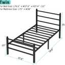 Twin Bed Frames with Headboard and Footboard, 14 Inch Metal Platform Twin Size Bed Frame with Steel Slat Support, No Box Spring Needed, Noise Free, Easy Assembly, Black