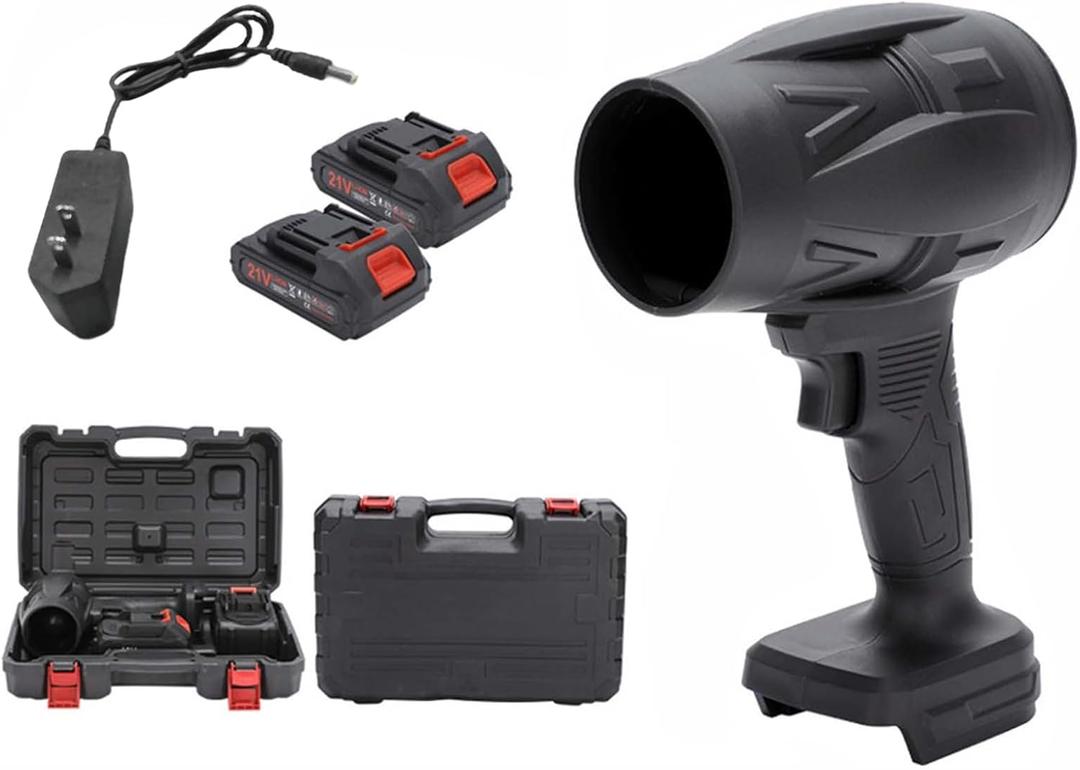 Snow/Leaf Blowers Battery Powered - Seese Cordless Leaf Blower, Car Dryer Air Blower Duster, Portable Turbo Handheld Violent Fan, Leaf Blower Cordless with Battery and Charger (21V*2 Batteries)