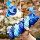 Collapsible Water Bottles Travel water bottle Sports Portable Sport Water Bottle Reusable Water Bottles comes with mountaineering Buckle 500ml silicone Water-proof camping water bottle