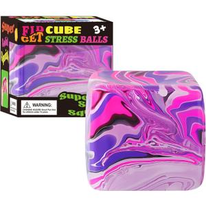 Fidget Toys Squishy Stress Cube, Stress Balls for Kids Adults Squishies Stress Relief, Ice Squishy Cube Sugar Balls, Sensory Toys for Kids with Autism, Fidgets for Classroom Prize Toys (Pink)