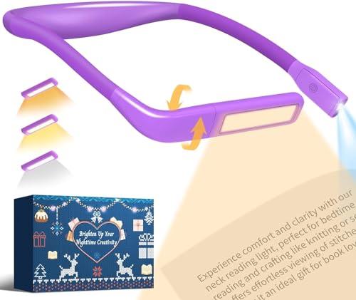 Valentines Day Gifts for Her Wife: Neck Reading Lamp Purple Gifts For Women Book Lovers Knitting Crochet Accessories, Birthday Present For Mom Grandma Bible Readers Knitters Quilting Sewing Supplies