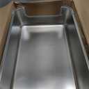 Low Entry Stainless Steel Cat Litter Box, Extra Large Open Top Litter Box with High Sides, Easy to Clean Non-Stick Metal Litter Pan for Kittens, Senior & Large Cats, 23.4"x15.6"x5.9"