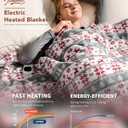 Homemate Electric Heated Blanket Twin Size - 62"x84" Heating Blanket Twin Size 1/2/4/6/8 Hours Auto-Off 10 Heat Level Over-Heat Protection Flannel Sherpa ETL Certification