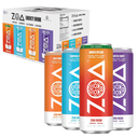 ZOA Zero Sugar Energy Drinks, Variety Pack - Sugar Free with Electrolytes, Healthy Vitamin C, Amino Acids, Essential B-Vitamins, and Caffeine from Green Tea (MS, TP, FG, WO)- 12 Fl Oz (12-Pack), EXP 09/07/26