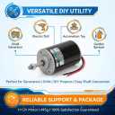 12V DC High Torque Brushed Motor, 30W 3500RPM | permanent magnet motor, CW and CCW rotation, short shaft, DIY generator science projects