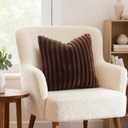 decorUhome Fall Faux Fur Throw Pillow Covers 20x20 Set of 2 Dark Brown