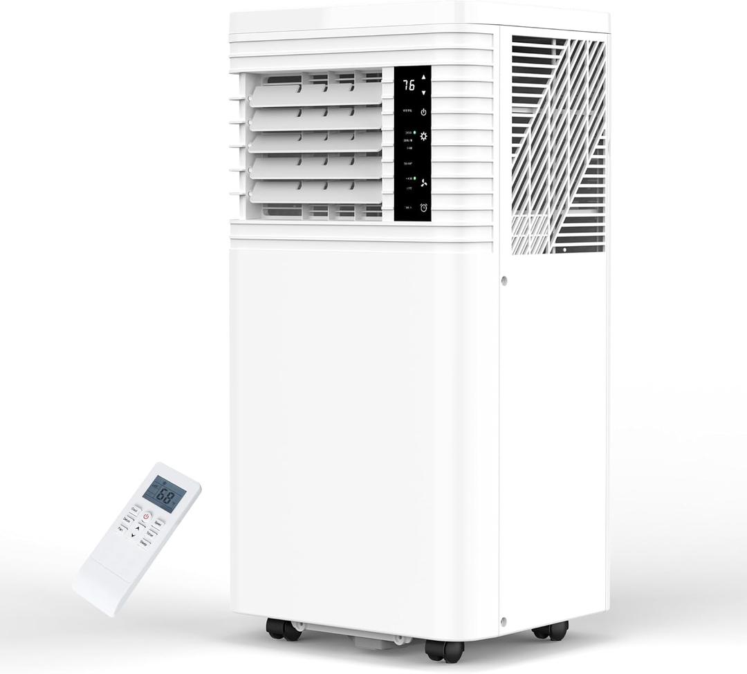 Portable Air Conditioner 10000 BTU (ASHRAE), 3-in-1 Mode AC Cools Up to 450 Sq. Ft., LED Display & Remote Control, 24H Timer, AC Unit with Window Kits for Bedroom,Dorm,Office(White)