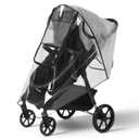 Stroller rain Cover, Baby Stroller rain Cover Universal Stroller Weather Shields, Travel Weather Shield Windproof and Waterproof with Waterproof Zip, Good air Circulation, Food-Grade EVA Material (Transparent)