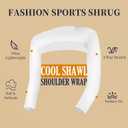 Hiball Workout Bolero Shrug Crop Top Long Sleeve Women, Sports Shrug Cropped Shirts, Cooling Shawl Arm Sleeves (White, L)