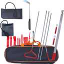 67 Inch Long Puller Tool, 9 PCS Portable Repair Tools, 5th Wheel Pin Puller,Portable Stainless Steel Type J-Hook