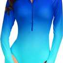 Girls One Piece Swimsuits Zipper Rash Guard Swimwear Set Long Sleeve Bathing Suit UPF50+ Sun Protection Swim Suit