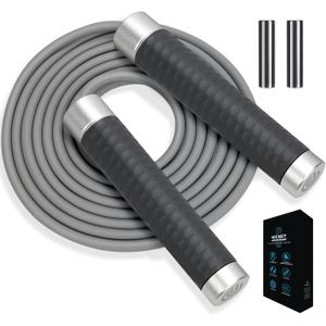 Weighted Jump Rope for MenWomen and kids(1LB), Jump Ropes for Fitness, Speed Skipping Rope, Gym,Indoor/Outdoor - Fitness, Workout, Boxing,crossfit