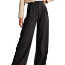 NIMIN Office Work Pants for Women High Waisted Dress Pants Straight Leg Business Casual Pants Trousers with Pockets Black, Small