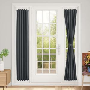 Vatge Sidelight Curtains for Front Door, 12 Inch Wide Narrow Window Curtains for Side Door, 1 Panel, W12 x L72, Grey