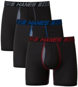 Hanes Men's Underwear Boxer Briefs Pack, 3-Pack, Total Support Pouch, Sexy Men's Underwear, Long or Short-Leg Underwear Boxer Briefs, Size XL