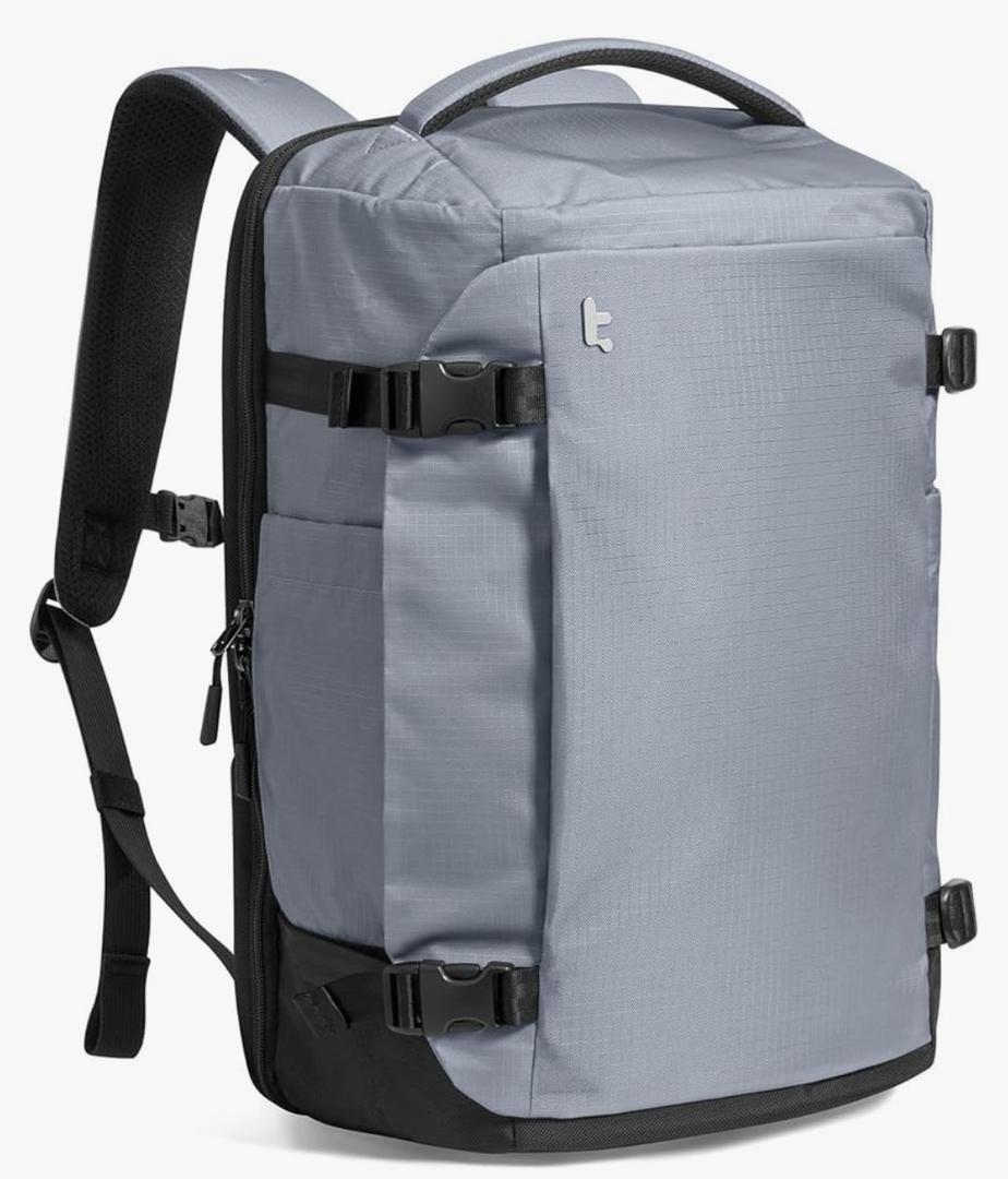 tomtoc Travel Backpack 40L, TSA Friendly Flight Approved Carry-on Luggage Hand Water-resistant Lightweight Business Rucksack, Durable Large Weekender Bag Daypack Fits 17.3 Inch Laptop