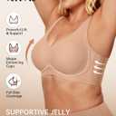 Vertvie Womens Jelly Wireless Bras Seamless T-Shirt Bra No Underwire Full Coverage Pullover Bralettes Supportive Sports Bras (M)