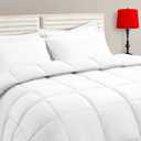 TAIMIT White King Size Comforter Set - 7 Pieces, Bed in a Bag Bedding Sets with All Season Soft Quilted Warm Fluffy Reversible Comforter,Flat Sheet,Fitted Sheet,2 Pillow Shams,2 Pillowcases