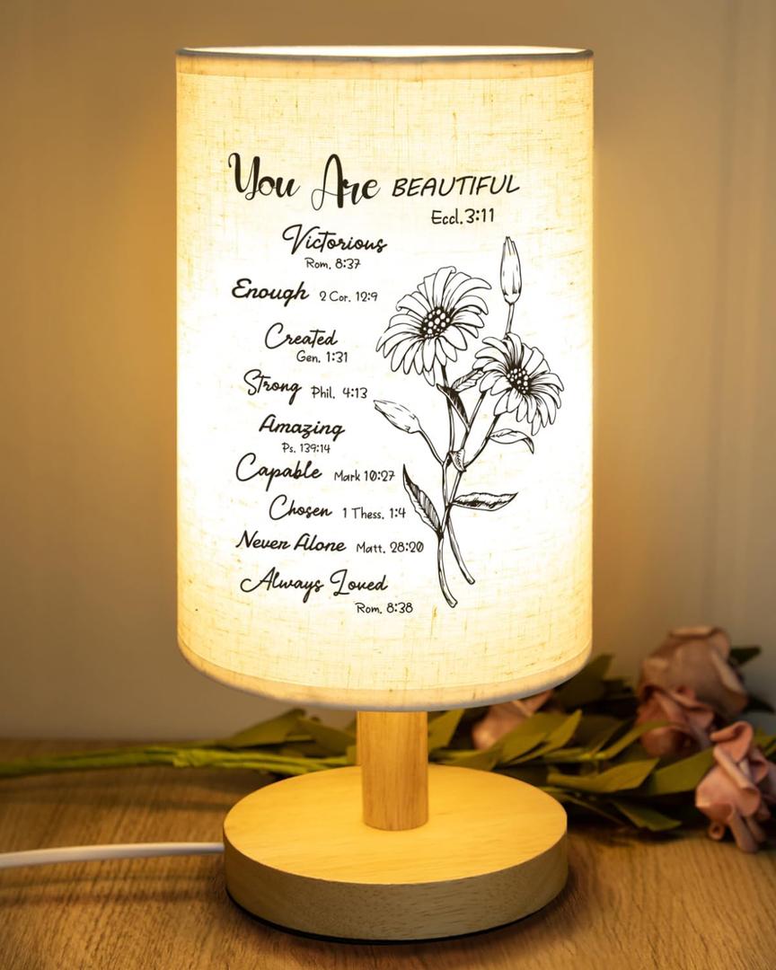 Christian Gifts for Women, Religious Gifts for Women, Christian Catholic Jesus Lamp for Bedroom Bedside, Spiritual Motivational Encouragement Inspiration Confirmation Gifts for Teen Girls
