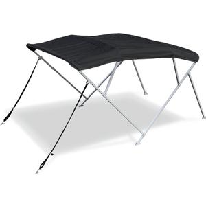 Savvycraft 4 Bow Bimini Top, 10 Feet Long Square Tube Bimini Top Set, Includes Marine Grade Canvas Cover, Storage Boot, Rear Poles with 1 Inch Aluminum Frame, Black, 4 Bow 120" L 54" H 97"- 103" W
