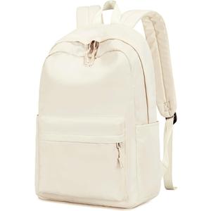 Bluboon School Backpack for Teen Girls Women Laptop Backpack College Bookbags Middle School Travel Work Commuter Back Pack(Solid Beige)