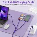 USB C Multi Charging Cable, (2 Pack 4FT), 3 in 1 Charging Cable Nylon Braided Universal Charger Cable with Type-C, Micro USB,IP Port for iPhone16/15 Series/Cell Phones & Pads and Other Devices-Purple