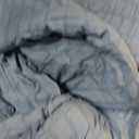 CozyLux Queen Comforter Set Grayish Blue Seersucker 7 Pieces Bed in a Bag Queen Comforter Set with Sheets, Dusty Blue Luxury Bedding Sets with Down Alternative Comforter, Sheets, Pillowcases & Shams