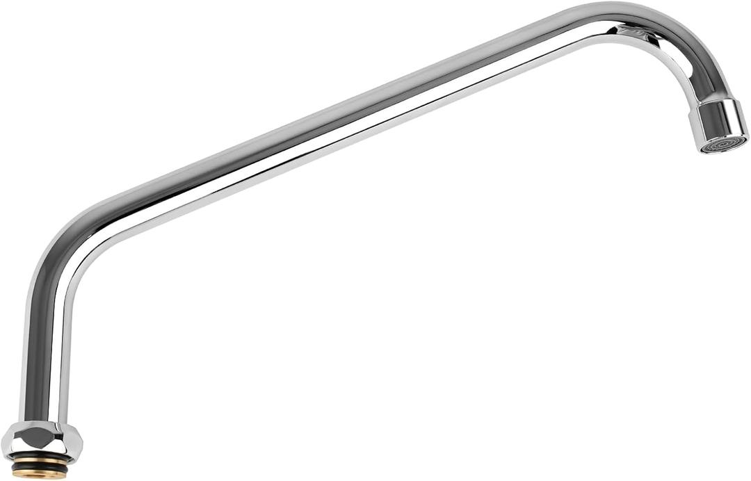 Brass Swivel Swing Nozzle Spout Replacement Kit for Most T and S Commercial Kitchen Sink Faucet, 12" Spout Reach with MAX 2.2 GPM Aerator