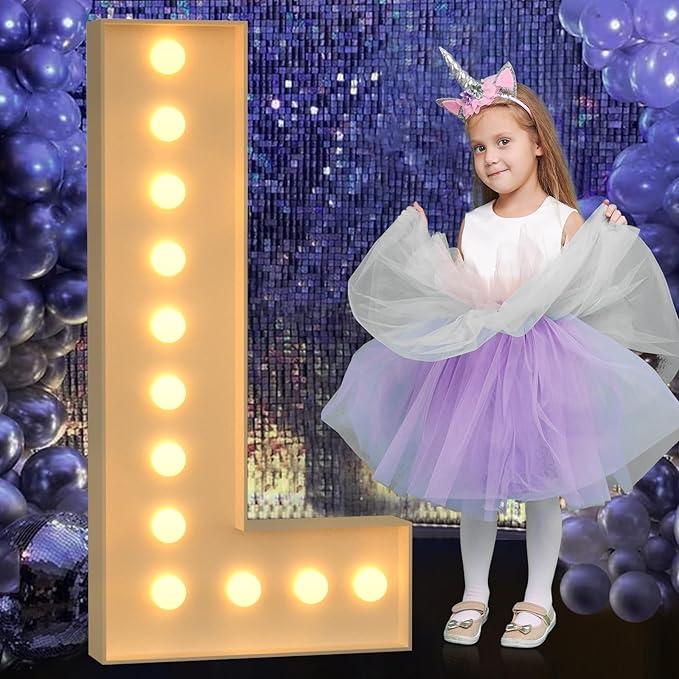 imprsv Light Up Letters, 4FT Marquee Letters for Birthday Wedding Engagement Party Decor, Large Marquee L for Party Decoration Arch Kit Decorations