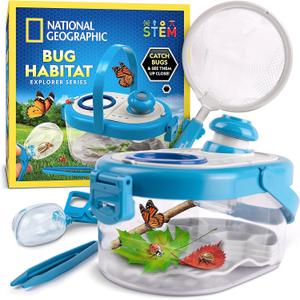National Geographic Bug Catcher Kit for Kids - Kids Bug Habitat with Magnified Viewer, Bug Box, & Tweezers, Insect Habitat, Outdoor Toys, Bug Catching Kit, Bug Box, Easter Basket Gifts for Kids